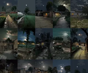 1200 款高清怀旧农村夜景视频素材！短视频、直播背景一站式解决方案